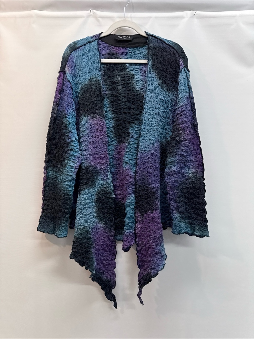 DILEMMA NEW YORK Crinkled Cotton Abstract Art To Wear Tunic Painted OS Lagenlook